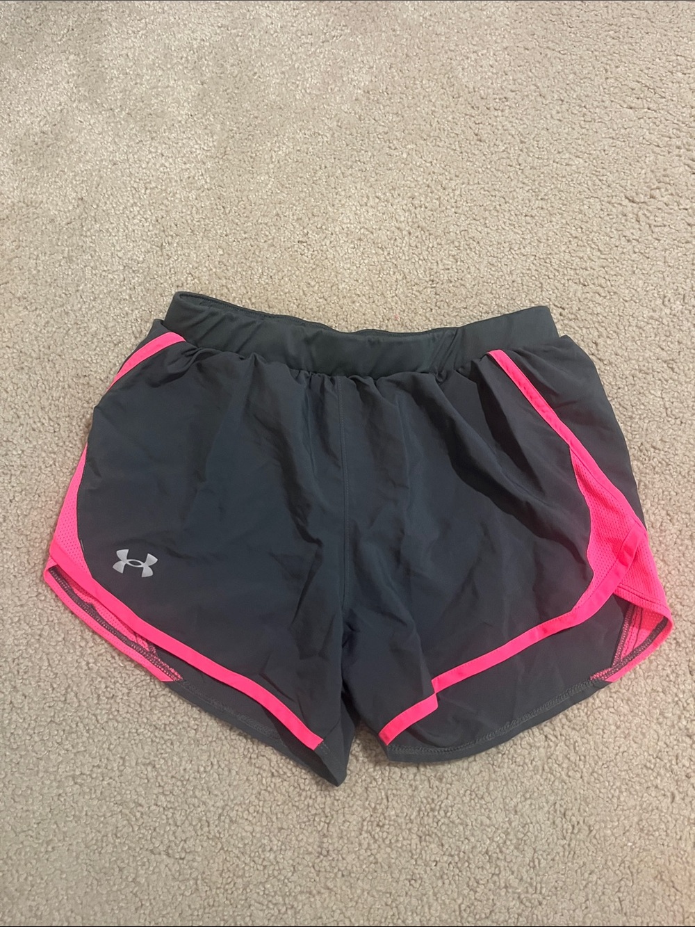 Under Armour Black Athletic Shorts with Hot Pink Trim
